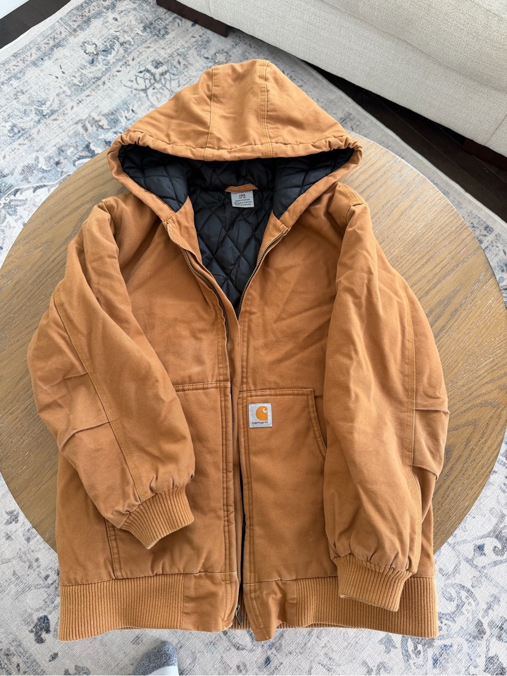 Carhartt Kids Hooded Puffer Jacket in Brown